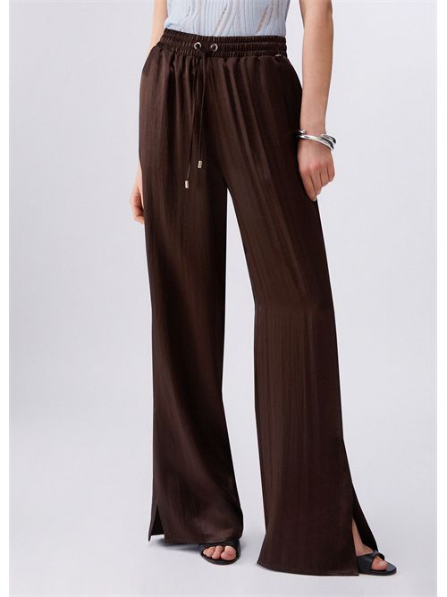 Pantaloni in raso con spacchetti LIU JO | CA6147T450A/P9576